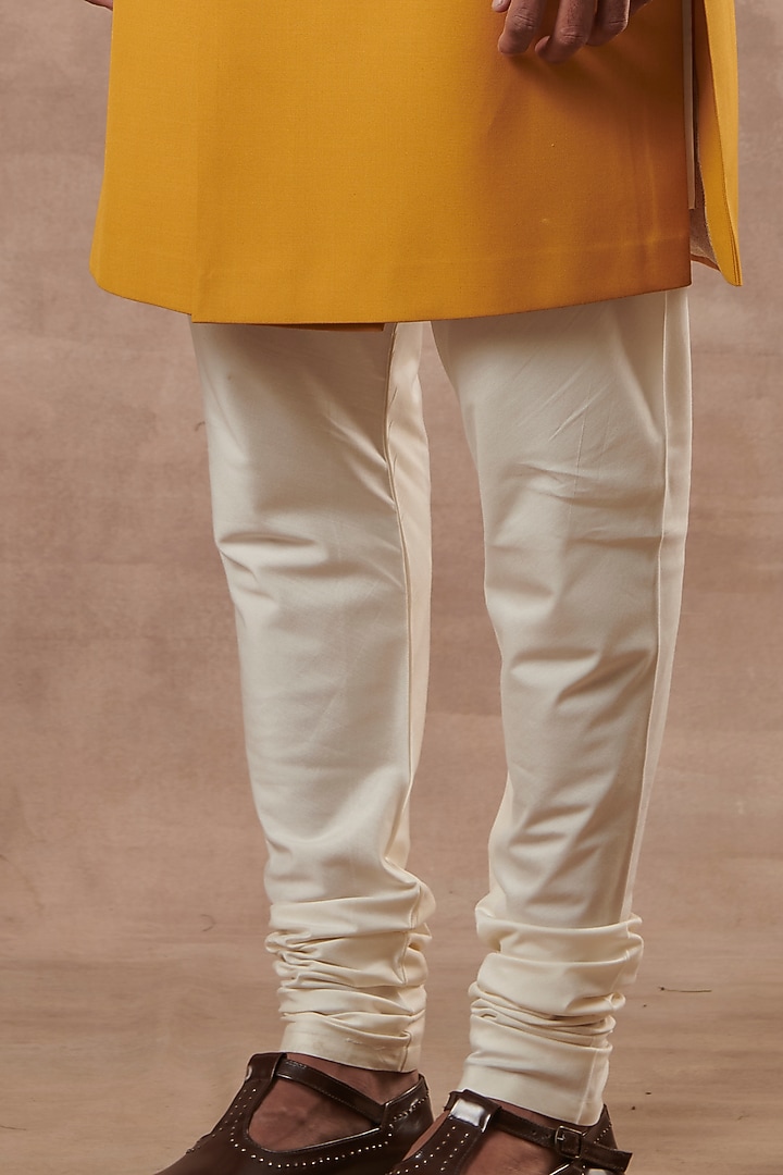 Mustard Poly Viscose Embroidered Wedding Sherwani Set by Gargee Designers at Pernia's Pop Up Shop