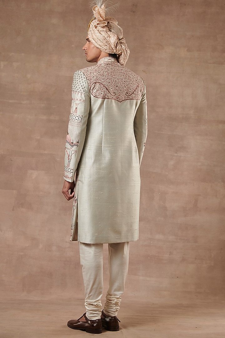 Ash Grey Embroidered Groom Sherwani Set
by Gargee Designers at Pernia's Pop Up Shop