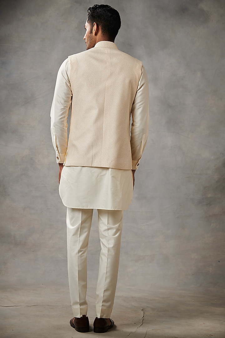 Butter Yellow Cotton Silk Wedding Indowestern Set by Gargee Designers at Pernia's Pop Up Shop