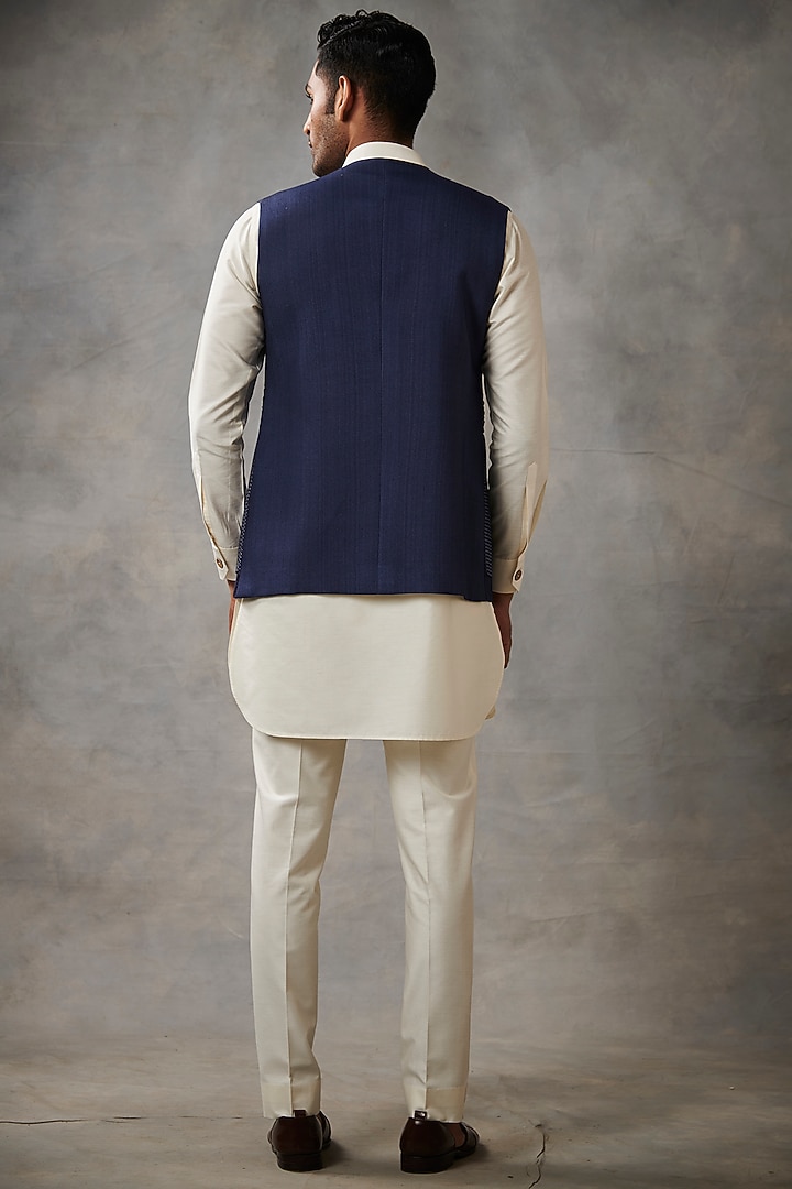 Navy Blue Wedding Indowestern Set by Gargee Designers at Pernia's Pop Up Shop
