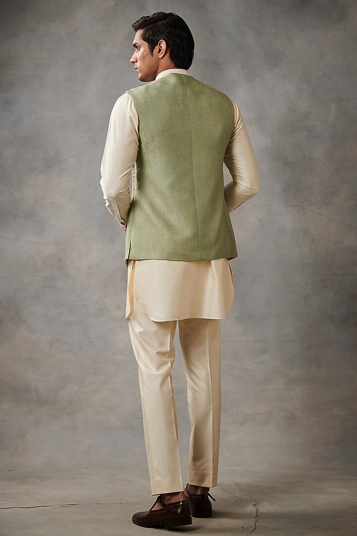 Mint Embroidered Indowestern Jacket With Kurta set by Gargee Designers at Pernia's Pop Up Shop