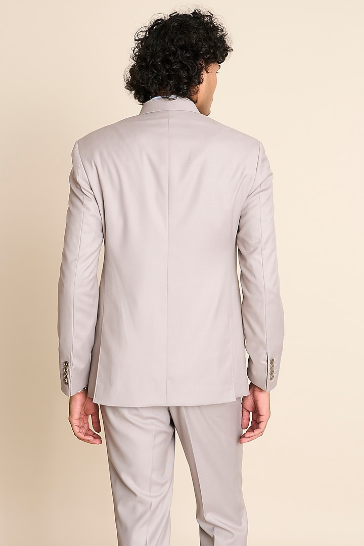Grey Poly Viscose Bandhgala Set by Gargee Designers at Pernia's Pop Up Shop