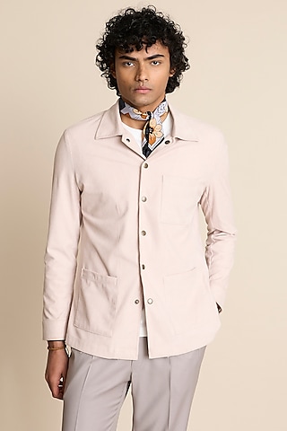 White Corduroy Shacket by Gargee Designers