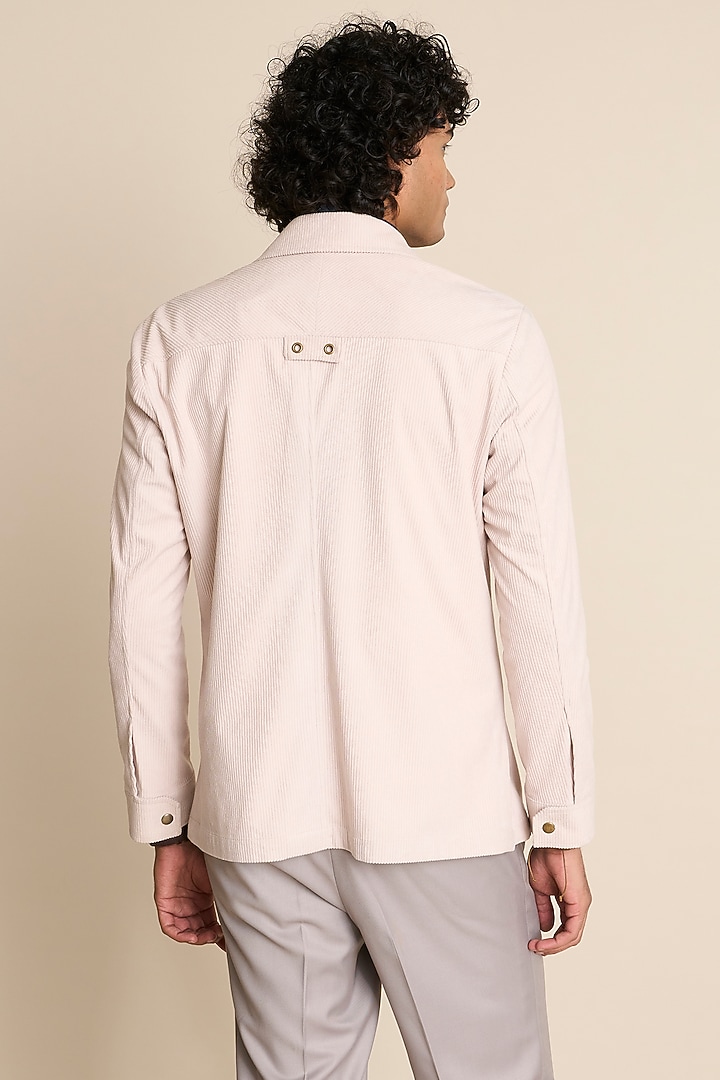 White Corduroy Shacket by Gargee Designers at Pernia's Pop Up Shop
