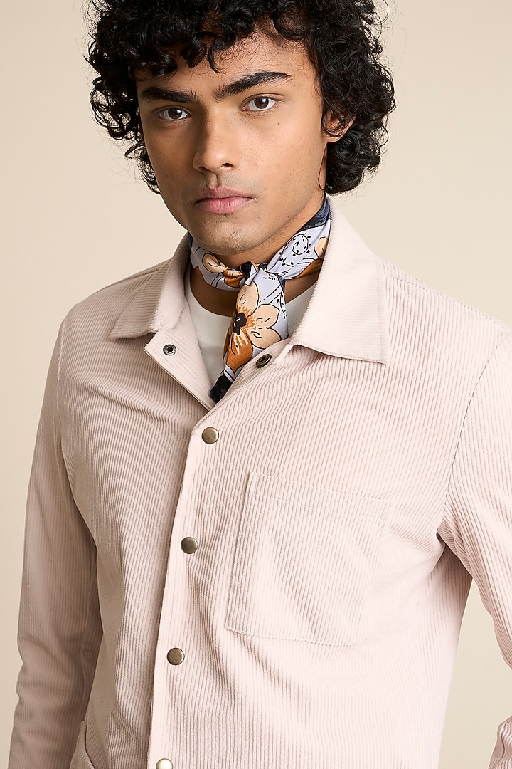 White Corduroy Shacket by Gargee Designers at Pernia's Pop Up Shop