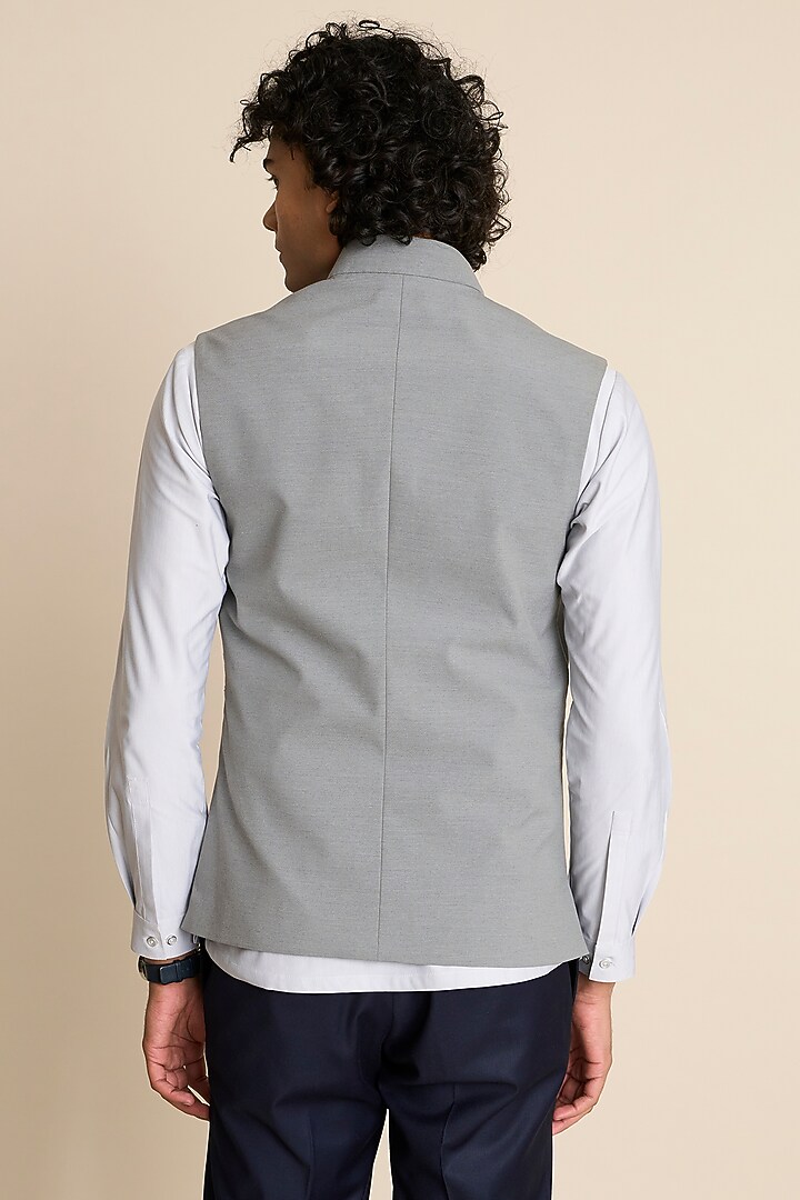 Grey Poly Viscose Down Vest by Gargee Designers at Pernia's Pop Up Shop