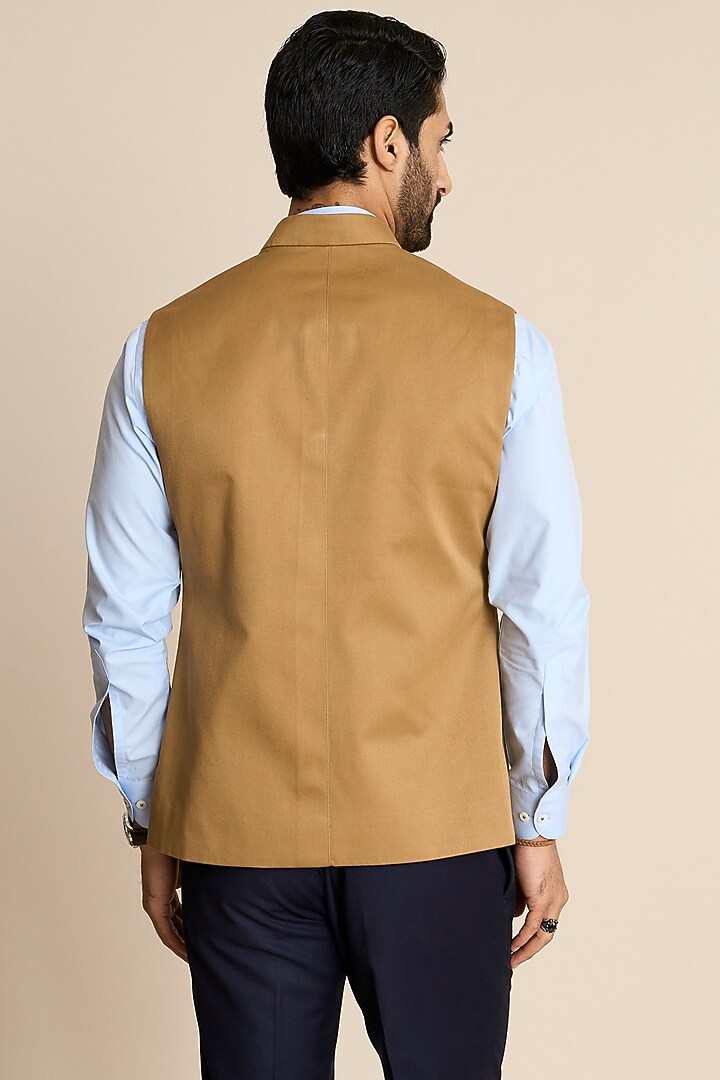 Beige Cotton Down Vest by Gargee Designers at Pernia's Pop Up Shop