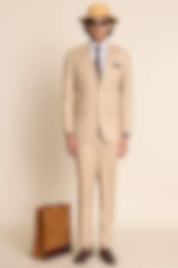 Beige Poly Viscose Suit Set by Gargee Designers