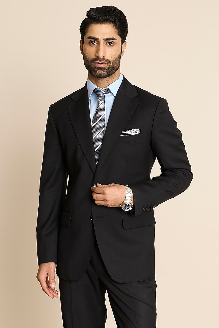 Black Poly Viscose Suit Set by Gargee Designers at Pernia's Pop Up Shop