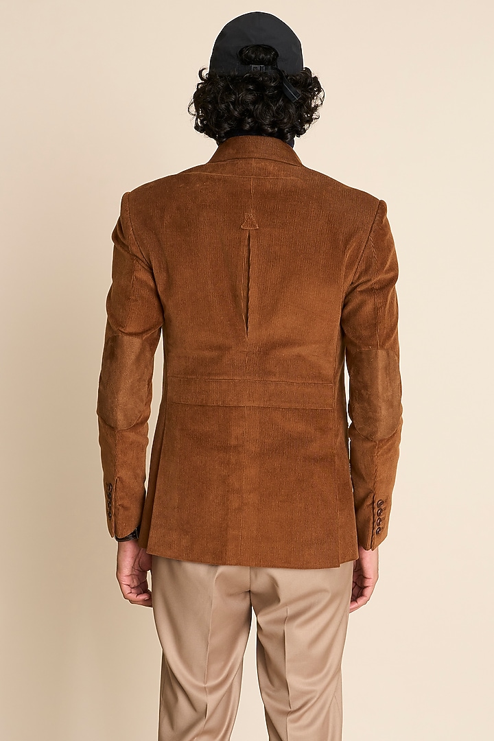 Brown Cotton Corduroy Blazer by Gargee Designers at Pernia's Pop Up Shop