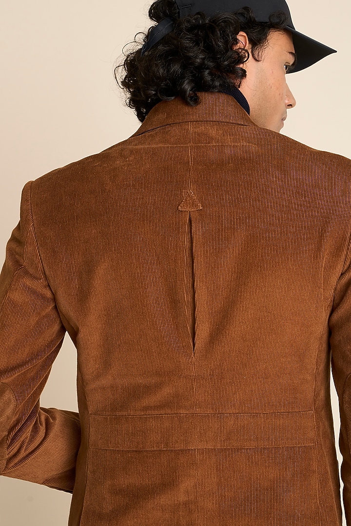 Brown Cotton Corduroy Blazer by Gargee Designers at Pernia's Pop Up Shop