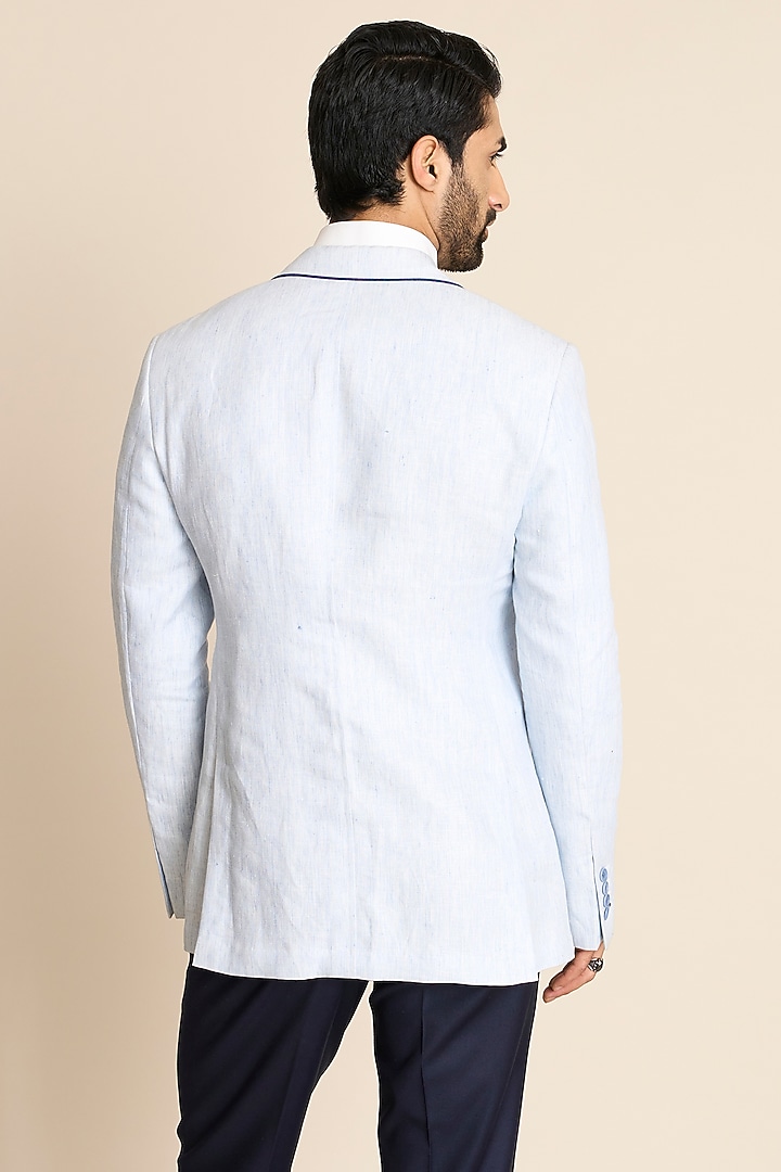 Sky Blue Linen Blazer by Gargee Designers at Pernia's Pop Up Shop