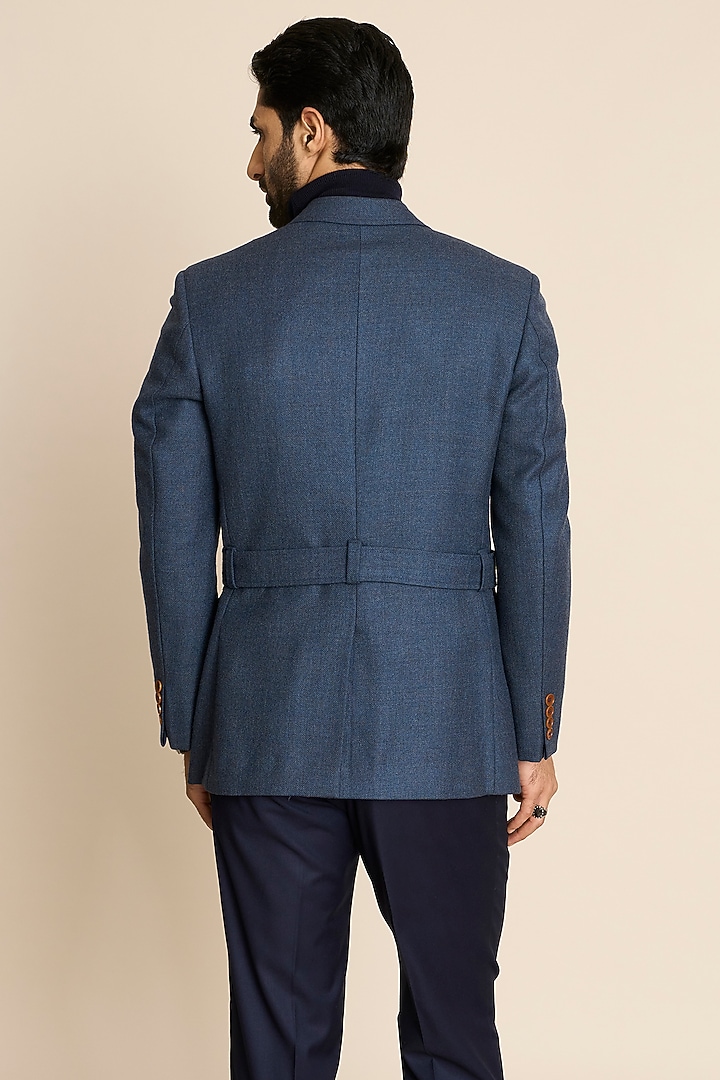 Blue Wool Tweed Blazer by Gargee Designers at Pernia's Pop Up Shop