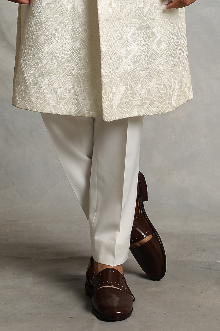 Ivory Embroidered Wedding Sherwani Set by Gargee Designers at Pernia's Pop Up Shop