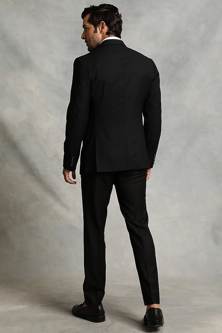 Black Poly Viscose Tuxedo Set by Gargee Designers at Pernia's Pop Up Shop