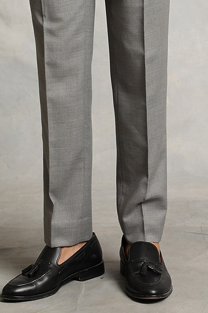 Light Grey Poly Viscose Tuxedo Set by Gargee Designers at Pernia's Pop Up Shop