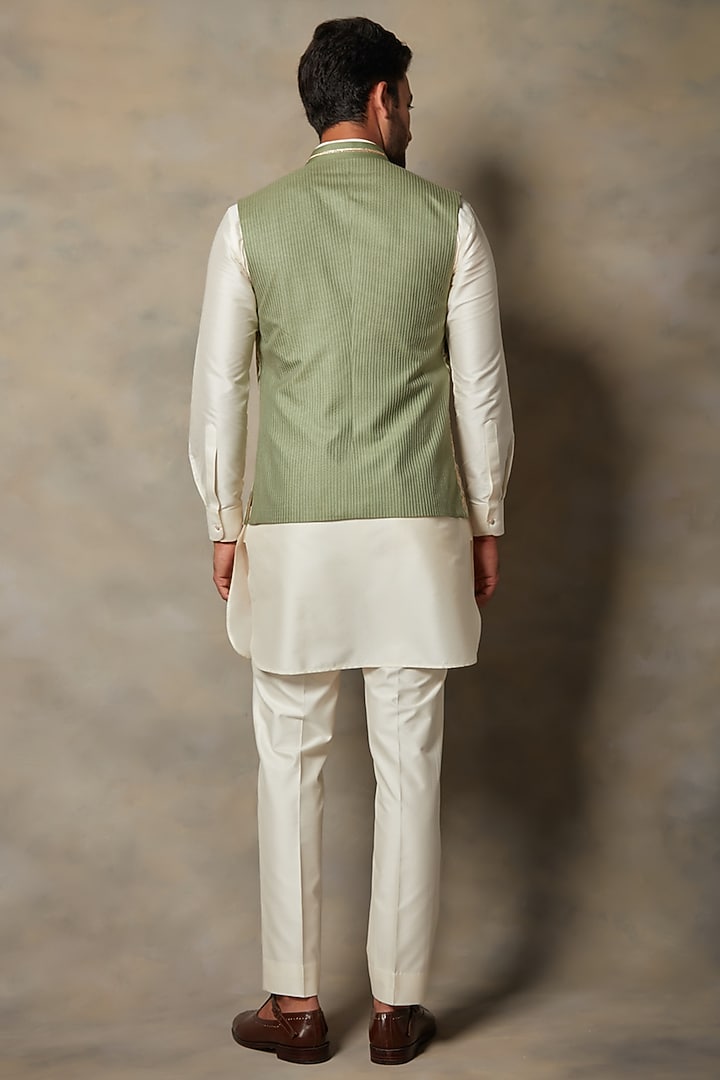 Green Embellished Wedding Indowestern Set by Gargee Designers at Pernia's Pop Up Shop