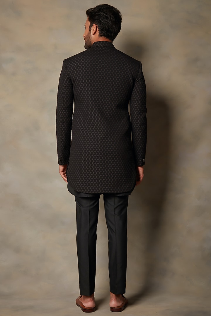 Black Polyester Indo Western Jacket Set by Gargee Designers at Pernia's Pop Up Shop