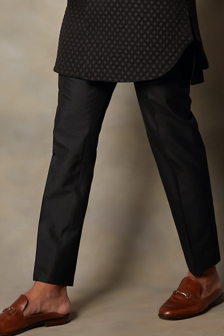 Black Polyester Indo Western Jacket Set by Gargee Designers at Pernia's Pop Up Shop