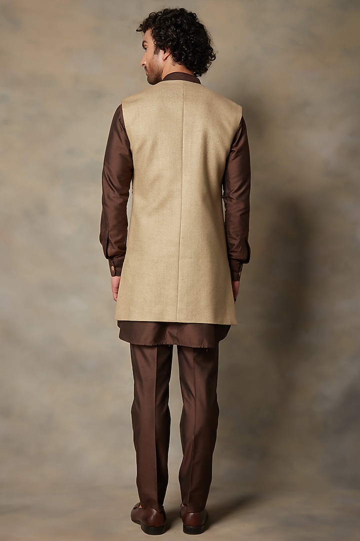Gold Embroidered Wedding Indowestern Set by Gargee Designers at Pernia's Pop Up Shop