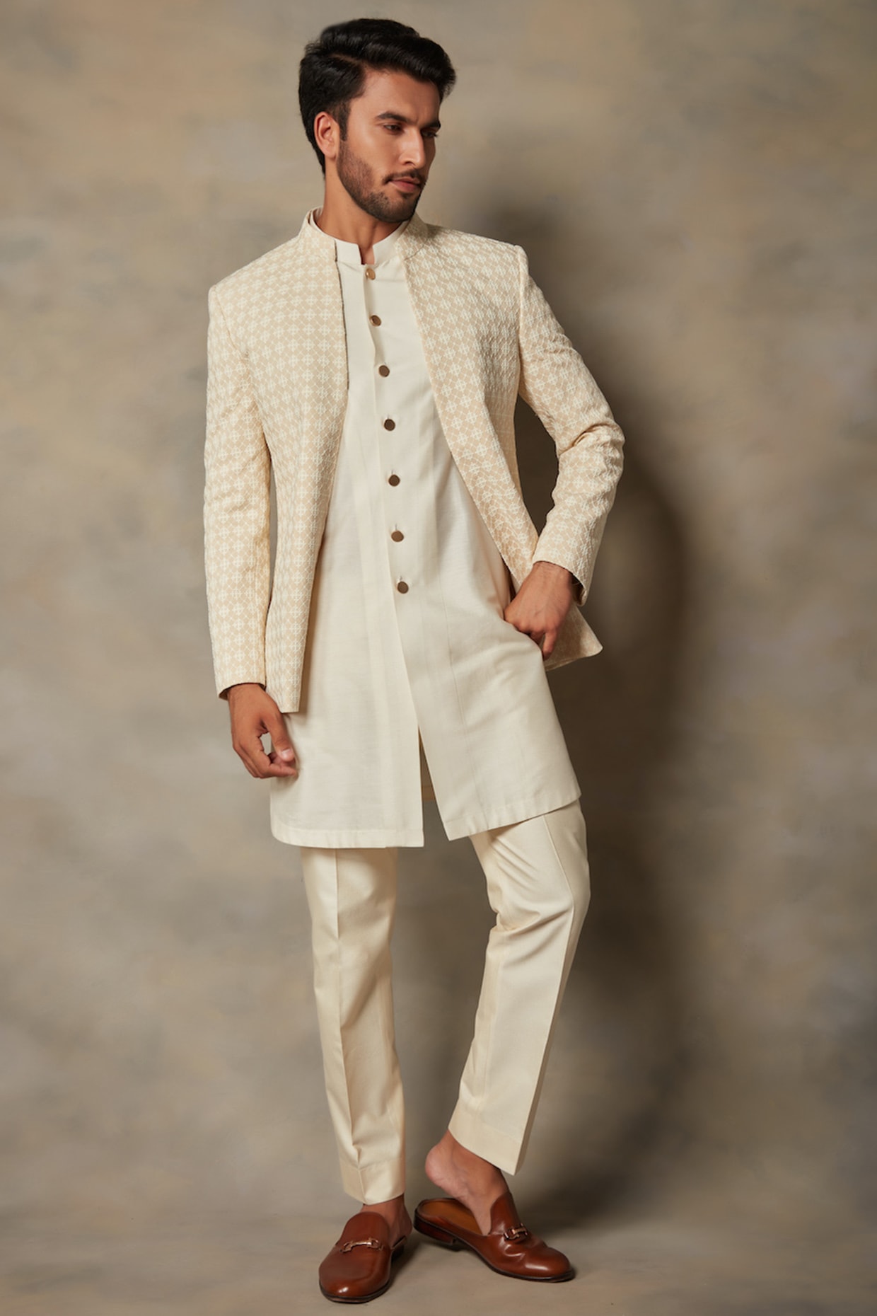 bandhgala blazer with kurta