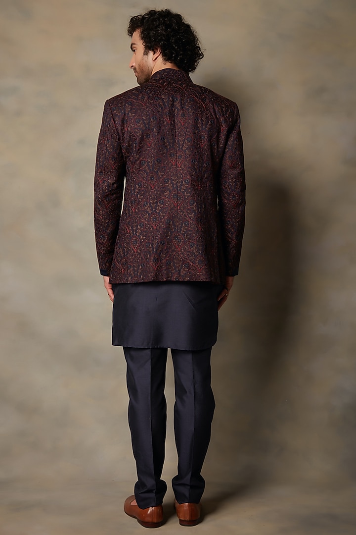 Maroon Embellished Wedding Indowestern Set by Gargee Designers at Pernia's Pop Up Shop