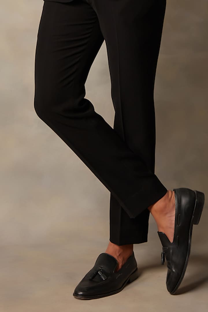 Black Embroidered Tuxedo Set by Gargee Designers at Pernia's Pop Up Shop