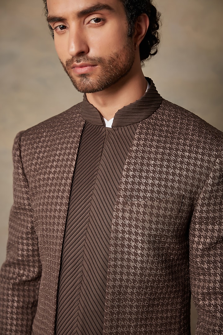 Brown Polyester Jacket Set by Gargee Designers at Pernia's Pop Up Shop