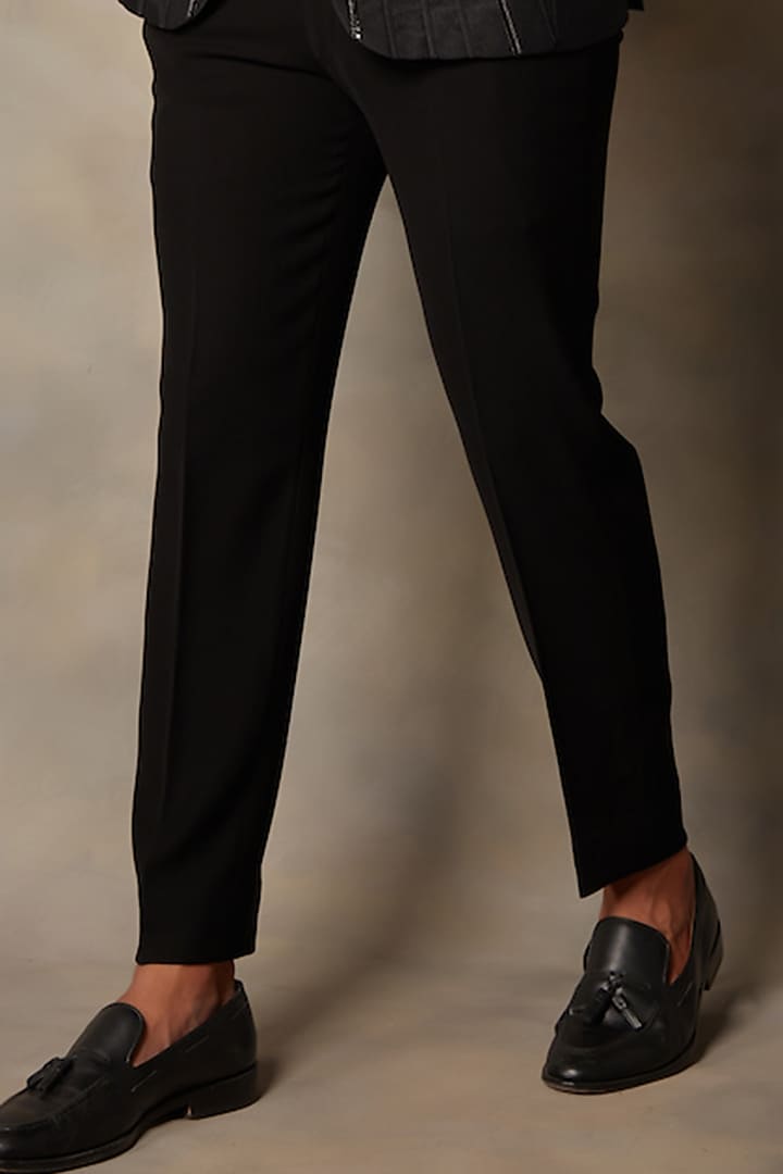 Black Polyester Embellished Viscose Tuxedo Set by Gargee Designers at Pernia's Pop Up Shop
