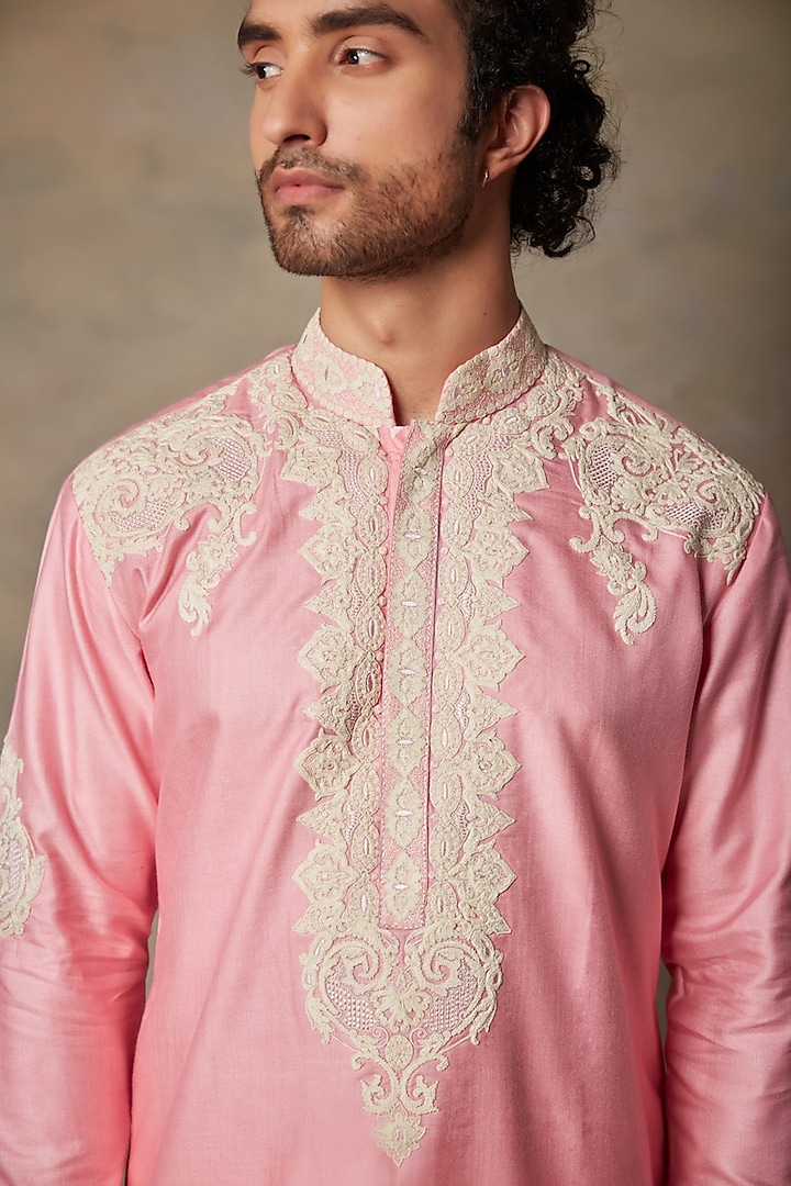 Pink Embroidered Kurta Set by Gargee Designers at Pernia's Pop Up Shop