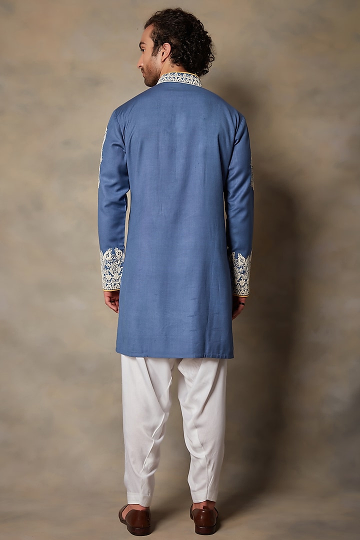 Blue Embroidered Kurta Set by Gargee Designers at Pernia's Pop Up Shop