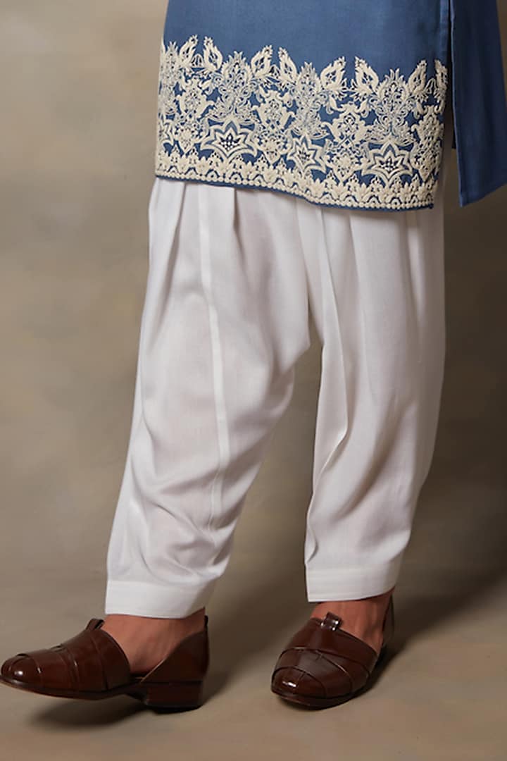 Blue Embroidered Kurta Set by Gargee Designers at Pernia's Pop Up Shop