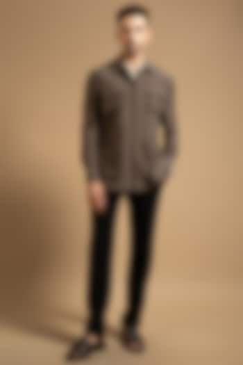 Khakhi Polyester Shacket by Gargee Designers at Pernia's Pop Up Shop