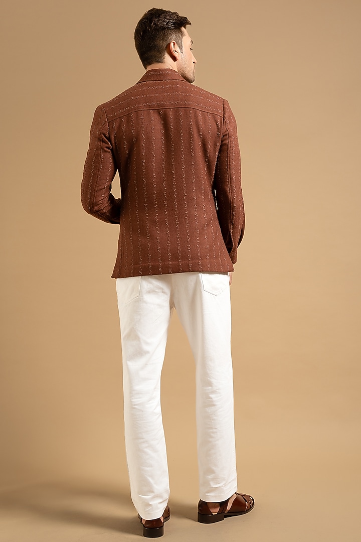 Rust Cotton Blend Shacket by Gargee Designers at Pernia's Pop Up Shop