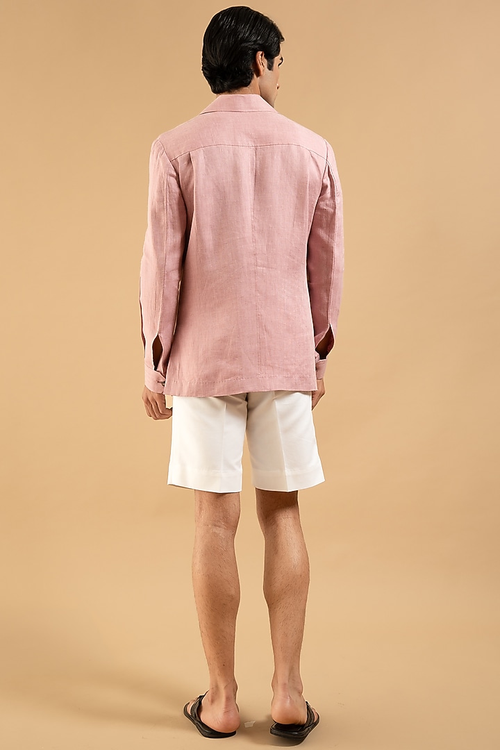 Dusty Pink Linen Shacket by Gargee Designers at Pernia's Pop Up Shop