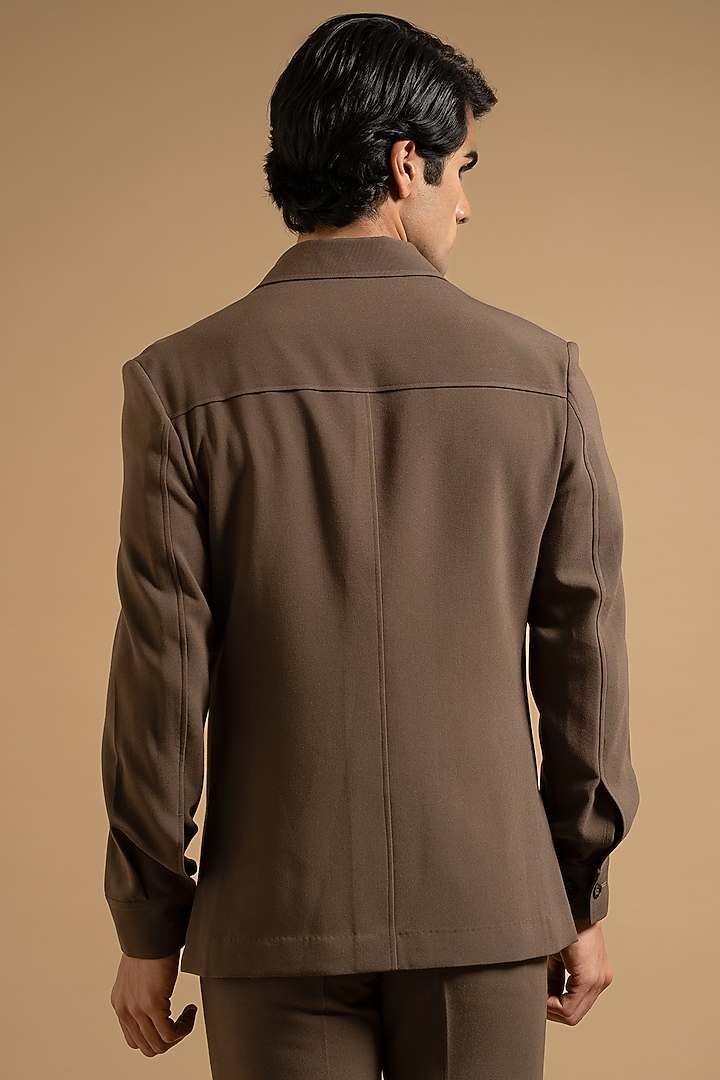 Brown Polyester Blend Shacket by Gargee Designers at Pernia's Pop Up Shop
