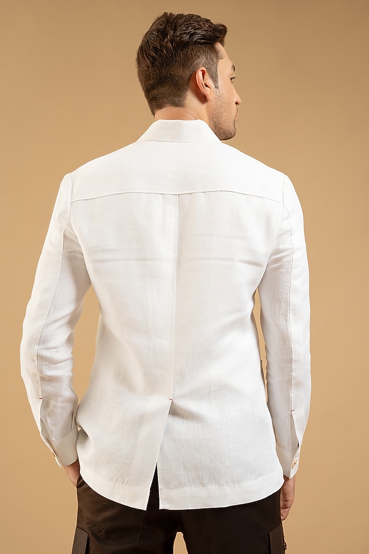 White Linen Shacket by Gargee Designers at Pernia's Pop Up Shop