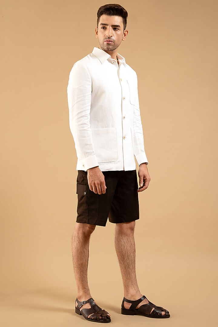 White Linen Shacket by Gargee Designers at Pernia's Pop Up Shop