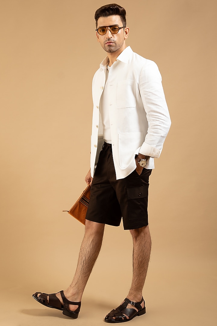 White Linen Shacket by Gargee Designers at Pernia's Pop Up Shop