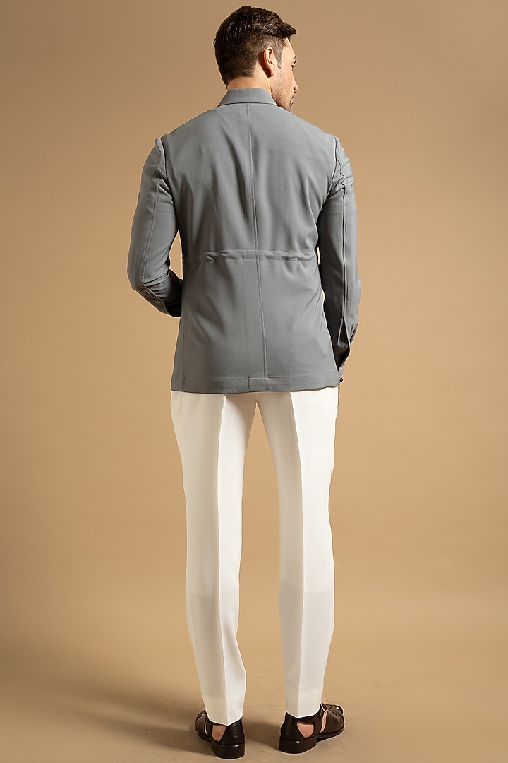 Grey Linen Shacket by Gargee Designers at Pernia's Pop Up Shop