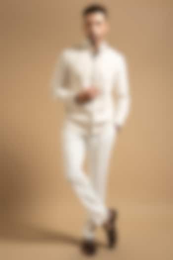 Ivory Suede Jacket by Gargee Designers at Pernia's Pop Up Shop