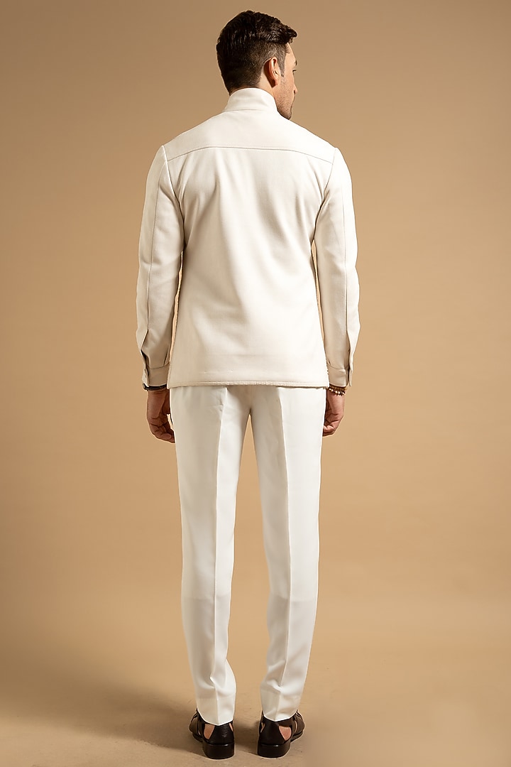 Ivory Suede Jacket by Gargee Designers at Pernia's Pop Up Shop