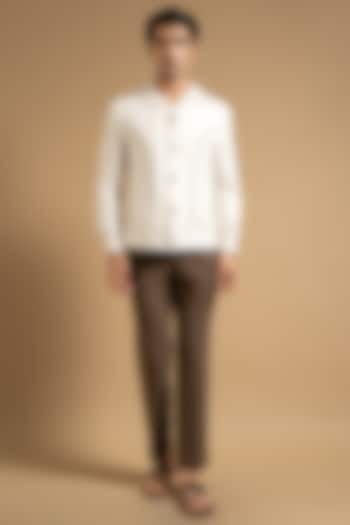 Ivory Suede Jacket by Gargee Designers at Pernia's Pop Up Shop