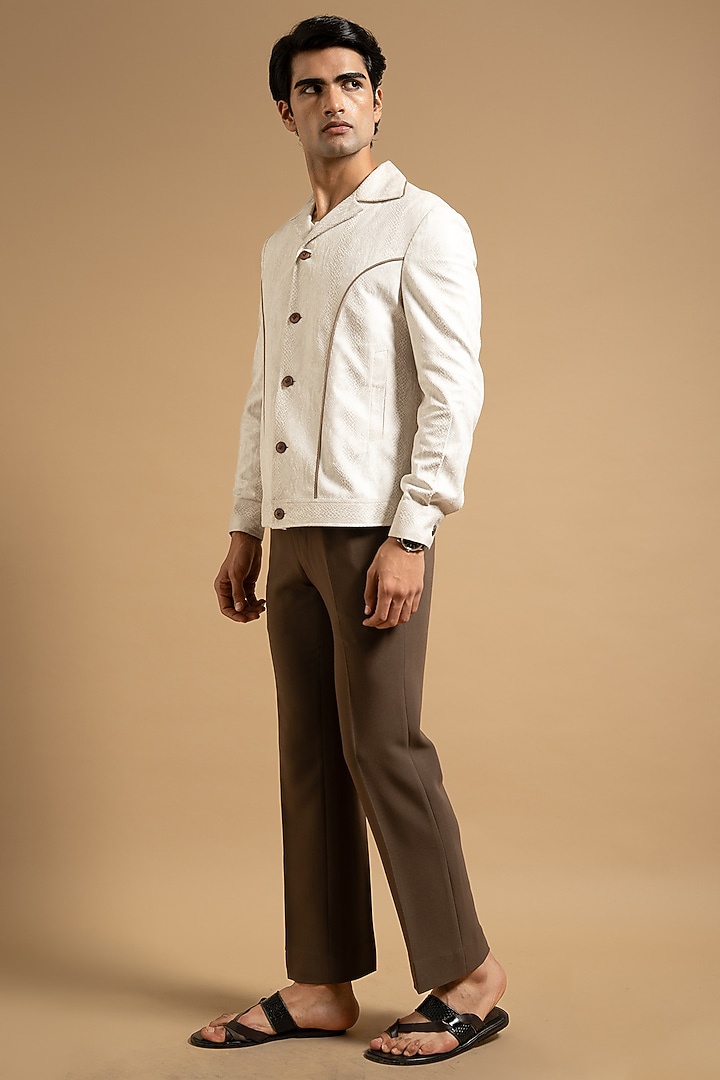 Ivory Suede Jacket by Gargee Designers at Pernia's Pop Up Shop