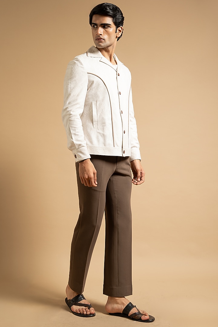 Ivory Suede Jacket by Gargee Designers at Pernia's Pop Up Shop