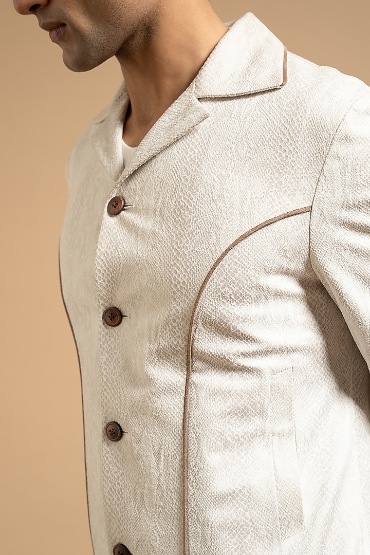 Ivory Suede Jacket by Gargee Designers at Pernia's Pop Up Shop