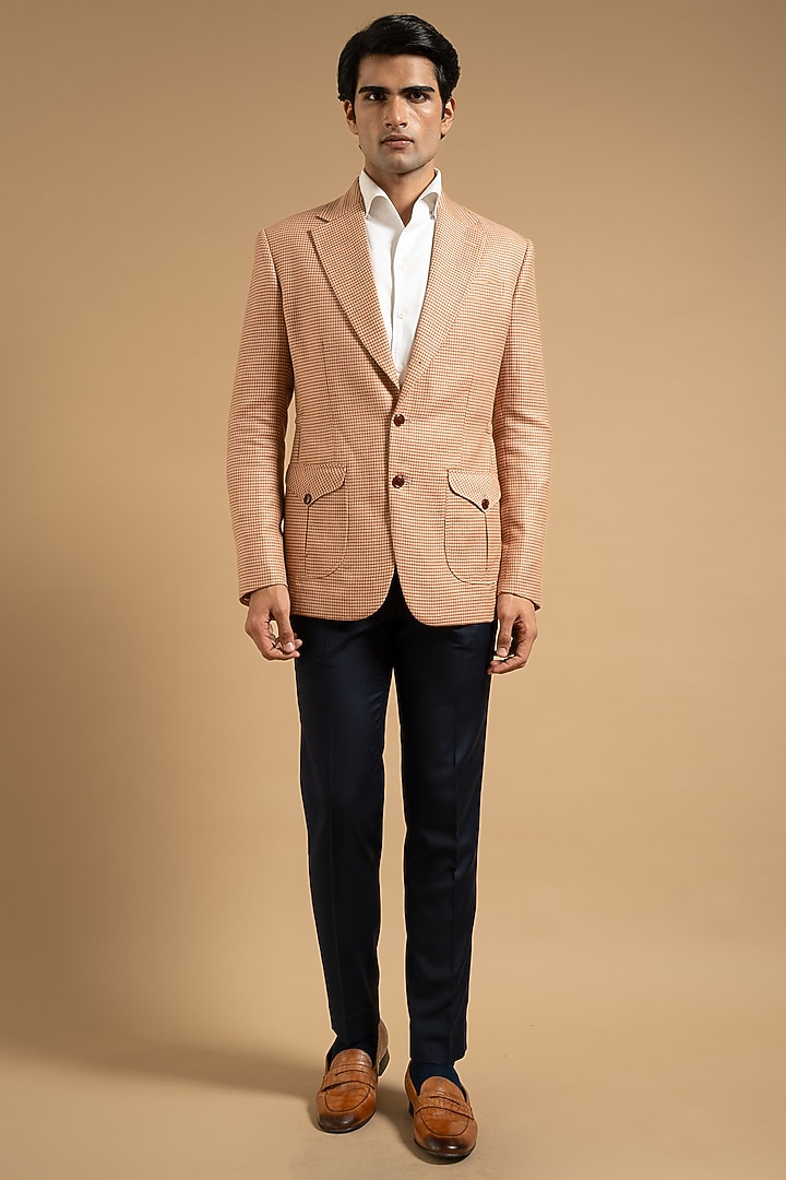 Peach Linen Blazer by Gargee Designers at Pernia's Pop Up Shop