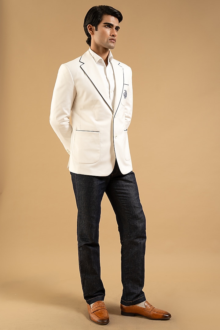 White Linen Blazer by Gargee Designers at Pernia's Pop Up Shop