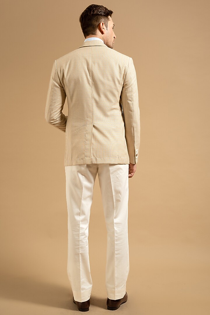 Beige Wool Blend Blazer by Gargee Designers at Pernia's Pop Up Shop
