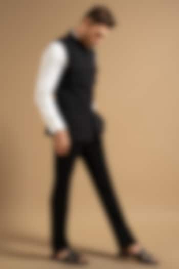 Black Polyester Blend Vest by Gargee Designers at Pernia's Pop Up Shop